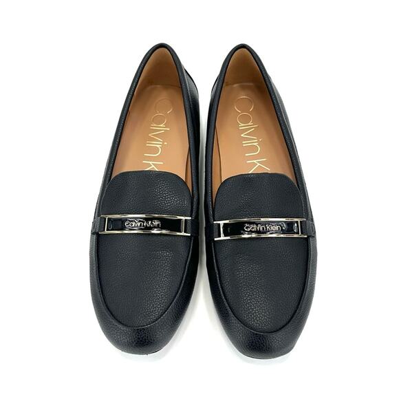 Calvin Klein Lira Women Shoes/Loafer Sz 7.5 Black Faux Leather Round Toe Slip-On - Picture 10 of 10